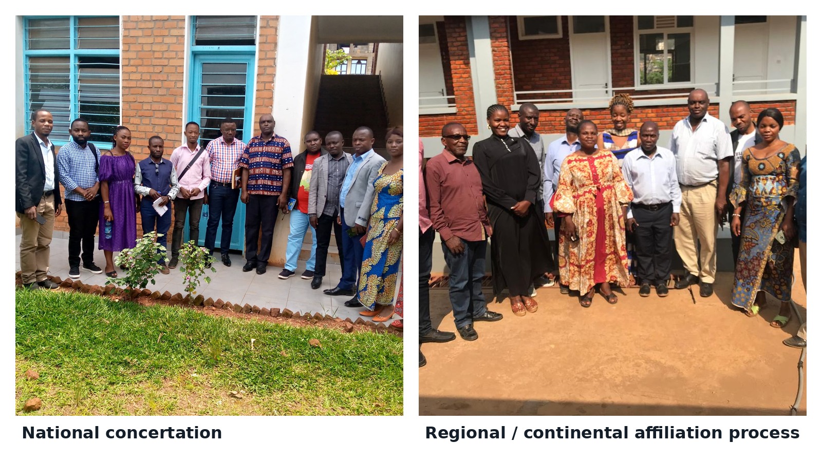 From concertation to national and continental affiliation